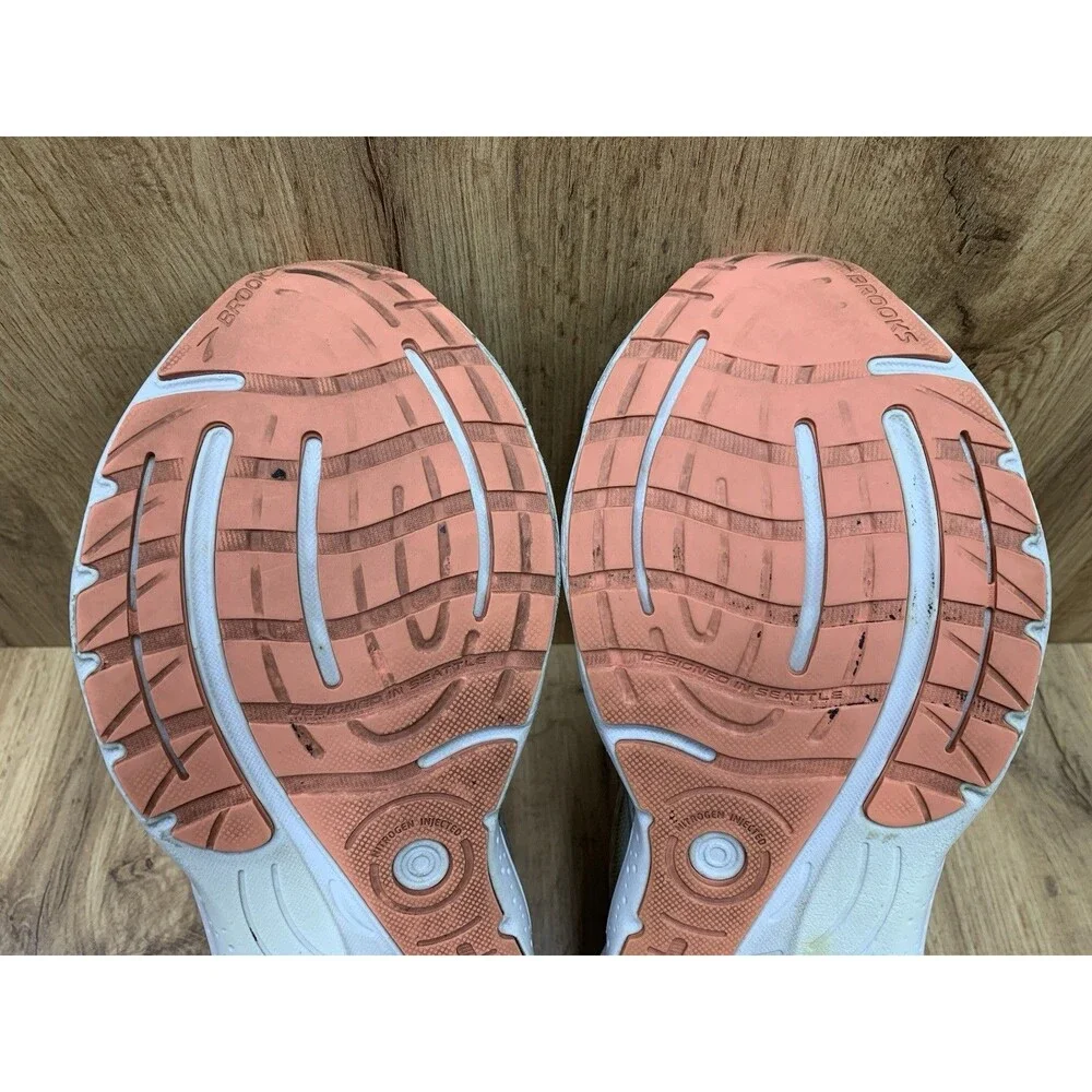 Brooks Glycerin 20 Womens Running Shoes White Aqua Coral Size 10.5 B 1203691B061